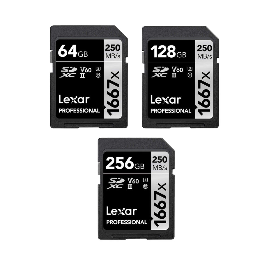 Lexar Professional 1667X 64GB / 128GB / 256GB SDXC Uhs-II/U3 SD Memory Card