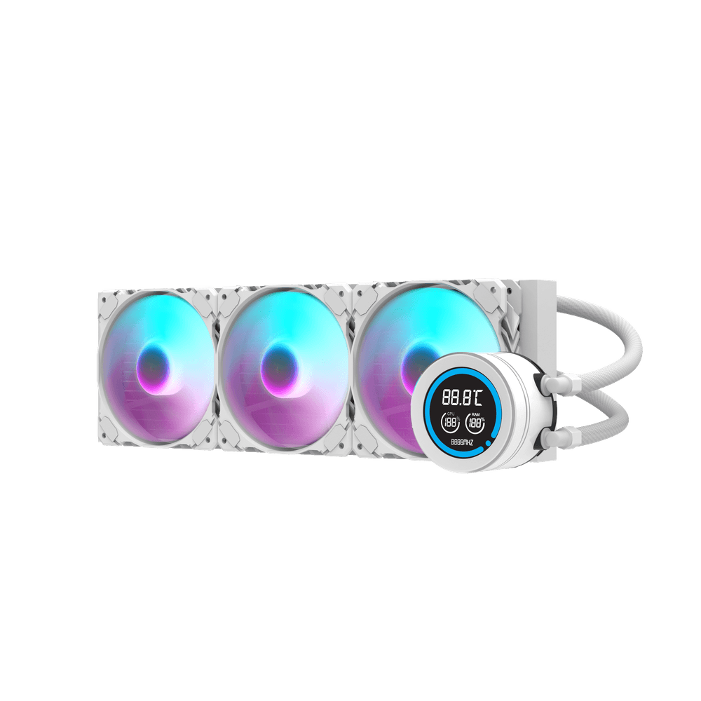 darkFlash DF-DN360D-WH AIO CPU Liquid Cooler ARGB, PWM Fans, Compatible with Intel 1851/1700, AMD AM4/AM5- White