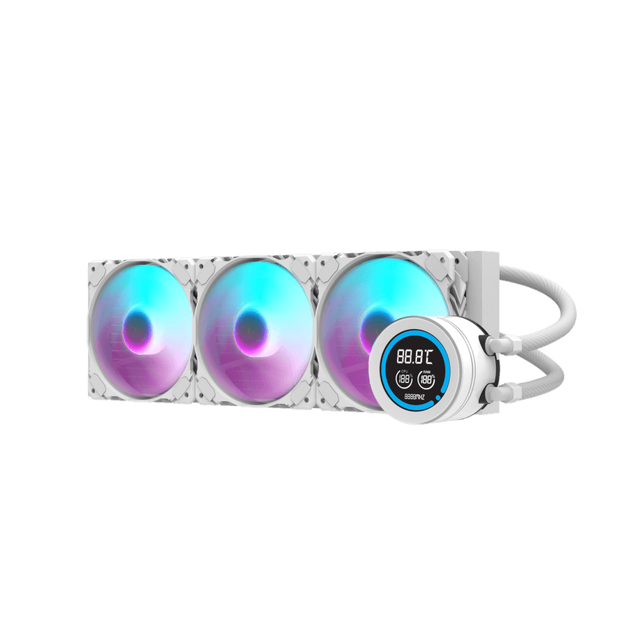 darkFlash DF-DN360D-WH AIO CPU Liquid Cooler ARGB, PWM Fans, Compatible with Intel 1851/1700, AMD AM4/AM5- White