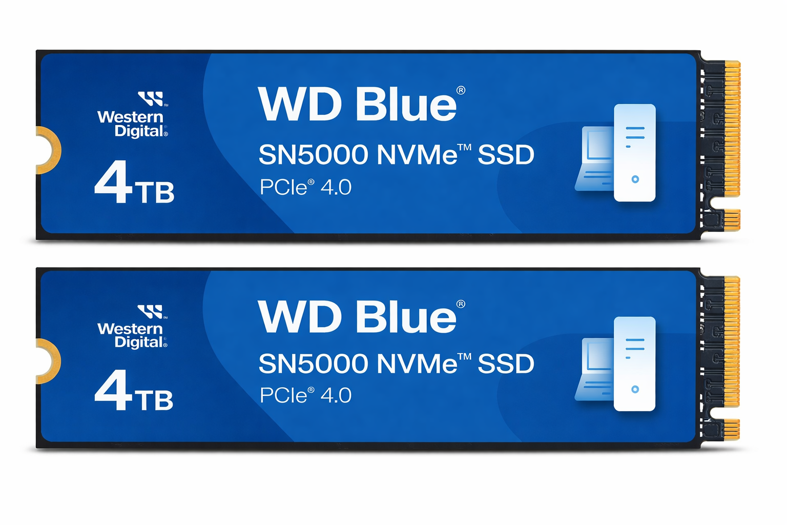 WD 4TB WD Blue SN5000 NVMe Internal Solid State Drive SSD - PCIe Gen 4.0, M.2 2280, Up to 5,500 MB/s (Pack of 2)