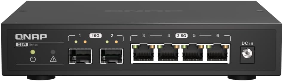 QNAP QSW-2104-2S 6-Port 10GbE/2.5GbE Unmanaged Switch