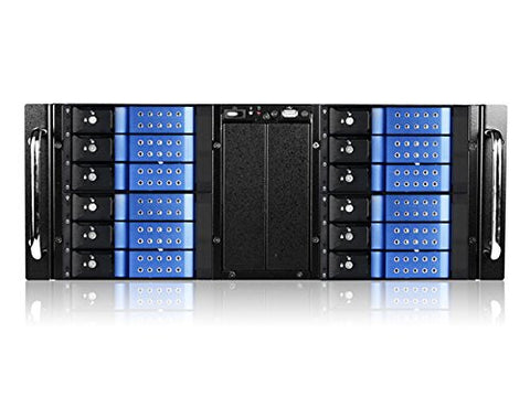 iStarUSA 4U 10-Bay Stylish Storage Server Rackmount 12x3.5" Trayless Hotswap Chassis D410-DE12BL