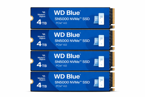 WD 4TB WD Blue SN5000 NVMe Internal Solid State Drive SSD - PCIe Gen 4.0, M.2 2280, Up to 5,500 MB/s (Pack of 4)