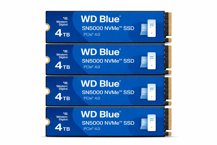 WD 4TB WD Blue SN5000 NVMe Internal Solid State Drive SSD - PCIe Gen 4.0, M.2 2280, Up to 5,500 MB/s (Pack of 4)