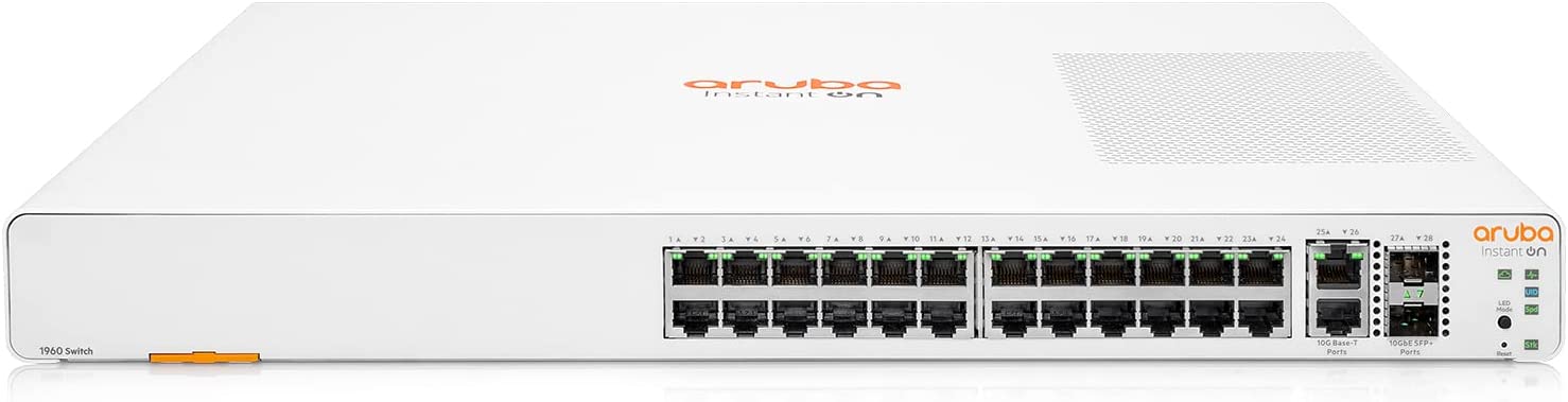 HPE Networking Instant On 1960 24-Port Gb Smart Switch-24x 1G|2X SFP+|2X 10GBase-T | JL806A#ABA