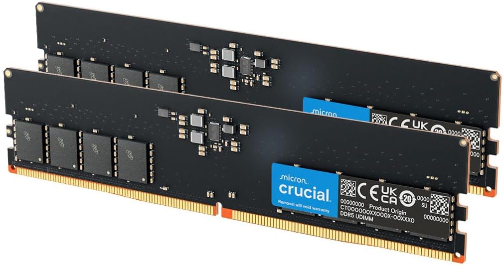 Crucial RAM 16GB Kit (2x8GB) DDR5 5600MHz (or 5200MHz or 4800MHz) Desktop Memory CT2K8G56C46U5