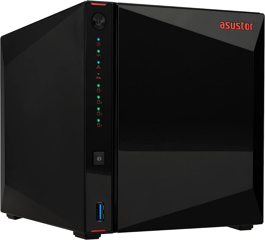 Asustor AS5404T Nimbustor 4 Gen2 4 Bay NAS,Quad-Core 2.0GHz CPU,Dual 2.5GbE Ports,4GB DDR4,4x M.2 SSD Slots (Diskless)