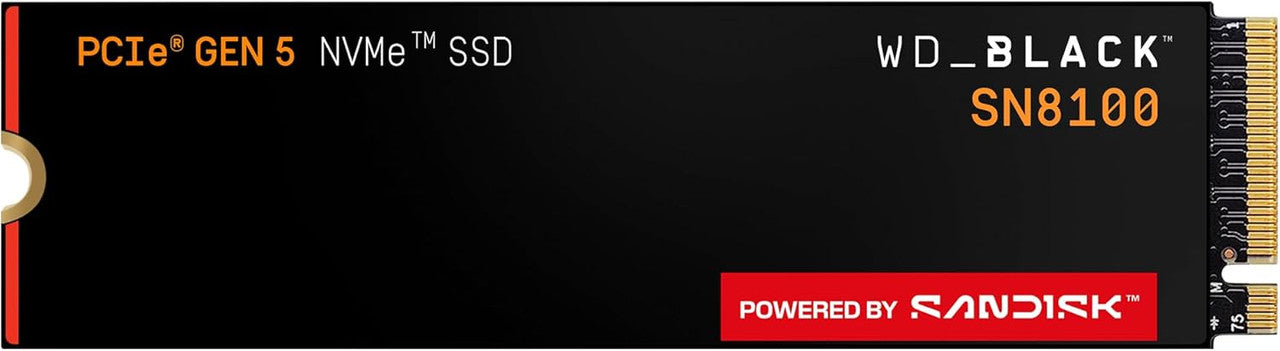 WD WDS100T1X0M Black SN8100 1TB NVMe SSD PCIe 5.0x4, M.2 2280 Up 14,900MB/s up 11,000MB/s good AI Gaming &Video Editing