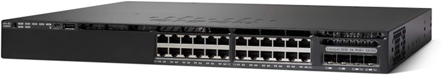 Cisco Catalyst 2960L-SM-24PQ Network Switch, 24 Gigabit Ethernet PoE+ Ports, 195W PoE Budget, 4 10G SFP+ Uplink Ports, Fanless Operation, Enhanced Limited Lifetime Warranty WS-C2960L-SM-24PQ