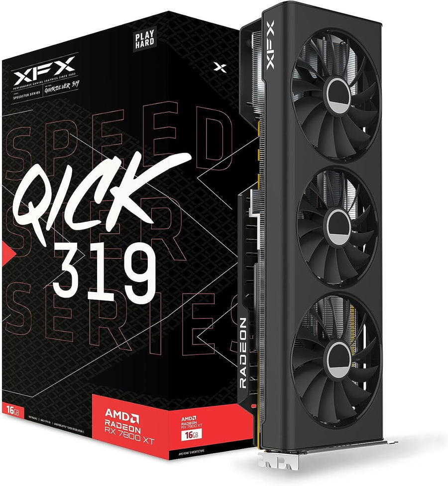 XFX Speedster QICK319 RX 7800 XT CORE Gaming Graphics Card 16GB GDDR6 HDMI 3xDP, AMD RDNA 3, RX-78TQICKF9
