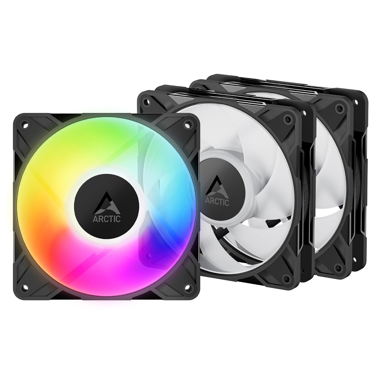 Arctic ACFAN00347A P12 Pro A-RGB LN 120mm Case Fan with A-RGB fluid dynamic bearing max 2000 RPM PWM regulated-Pack 3pcs