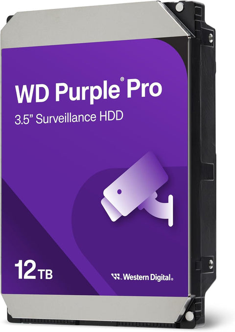 WD 12TB WD Purple Pro Surveillance Internal Hard Drive HDD - SATA 6 Gb/s, 512 MB Cache, 3.5" CMR Method WD122PURP