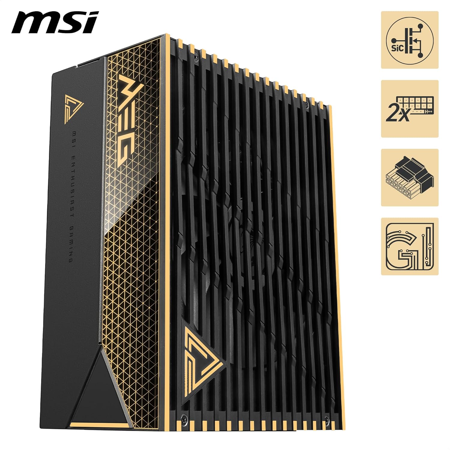 MSI MEG Ai1600T PCIE5 ATX 3.1 1600W Gaming Power Supply MEGAI1600TPCIE5