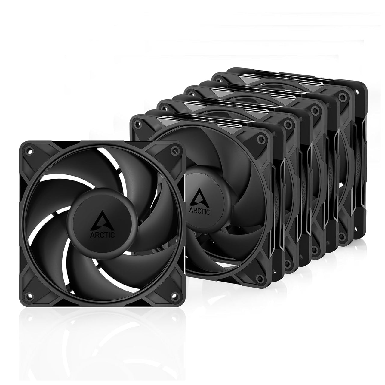 Arctic ACFAN00307A P12 Pro PST 120 mm PWM Fan w/ Y-Cable Splitter Fluid Dynamic Bearing, 4-Pin -Black- 5 Pack