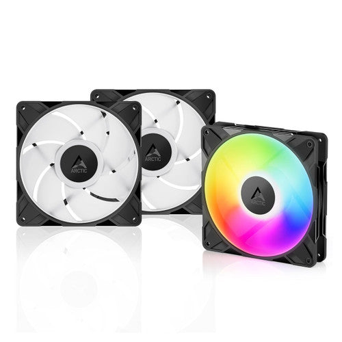 Arctic ACFAN00320A P14 Pro A-RGB140mm PWM Fan w/ Y-Cable Splitte,400-2500 RPM,Fluid Dynamic Bearing,4-Pin 3 Pack-Black