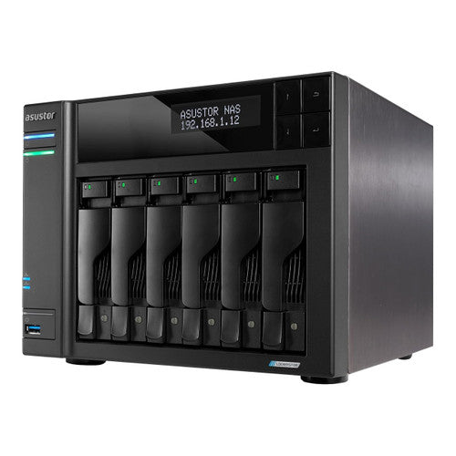 Asustor AS6706T v2 Lockerstor 6 Gen2+ 6 Bay NAS, Quad-Core 2.0GHz CPU, 2x5GbE ,8GB RAM DDR4, 4x M.2 SSD Slots (Diskless)
