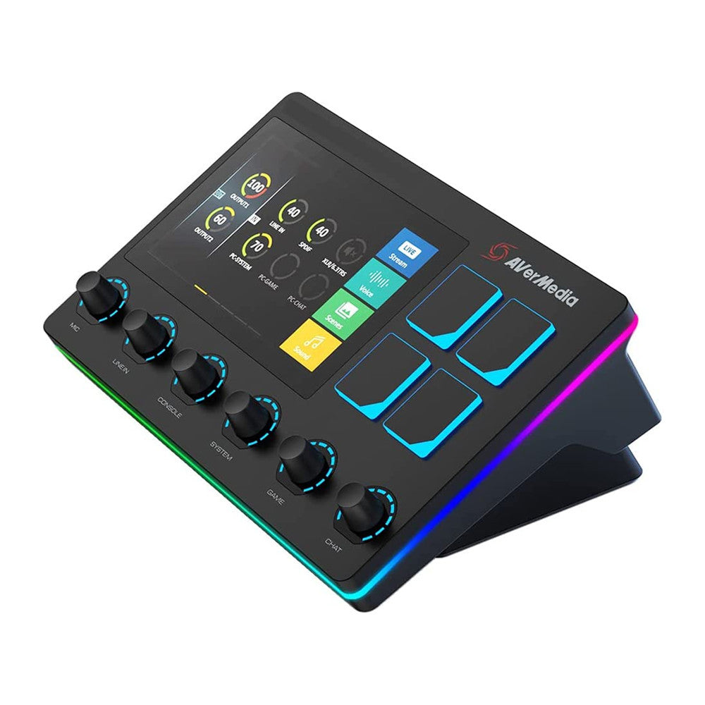 AVerMedia AX310 Live Streamer - Creator Control Center,6 Track Audio Mixer with IPS Touch Panel, Trigger Actions on VTube