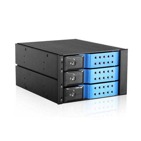 iStarUSA BPN-DE230HD-BLUE 2x5.25" to 3x3.5" 12Gb/s Cage Blue