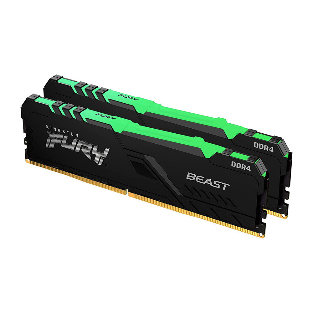 Kingston Fury Beast RGB 16GB (2x8GB) 3200MHz DDR4 CL16 Desktop Memory Kit of 2 KF432C16BBAK2/16