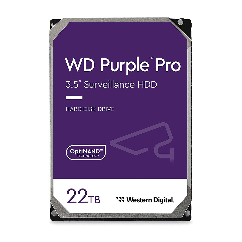 WD 22TB WD Purple Pro Surveillance Internal Hard Drive HDD - SATA 6 Gb/s, 512 MB Cache, 3.5" WD221PURP