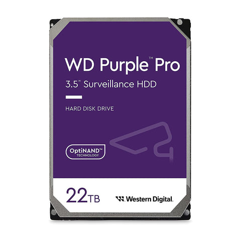 WD 22TB WD Purple Pro Surveillance Internal Hard Drive HDD - SATA 6 Gb/s, 512 MB Cache, 3.5" WD221PURP