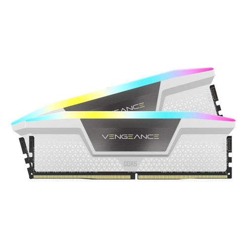 Corsair CMH32GX5M2E6000C36W VENGEANCE RGB DDR5 RAM 32GB (2x16GB) 6000MHz CL36 Intel XMP Desktop Computer Memory -White