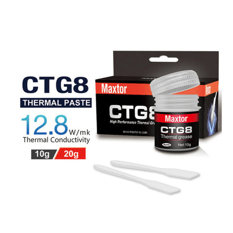 Maxtor CTG8EL-20g Plastic Jar Thermal Paste for IC/Processor/CPU/GPU/All Coolers,12.8W/m.k Carbon Based High Performance