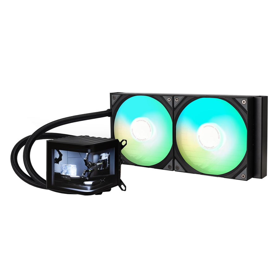 TRYX Panorama 280 Muti-Compatible ARGB AMOLED L-Shaped 3D Anamorphic Display Custom AIO Cooler (Black) L-P280A-AS2M-G0K