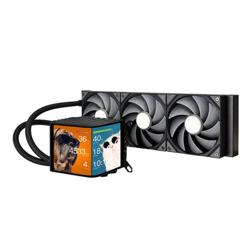 TRYX Panorama 360 Muti-Compatible AMOLED L-Shaped 3D Anamorphic Display Custom AIO Cooler (Black) L-P360N-DS3M-G0K