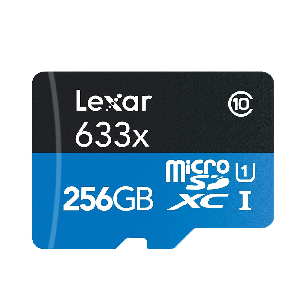Lexar LSDMI256BBNL633A 256GB High-Performance UHS-I Class 10 U3 633x microSDXC Memory Card with SD Adapter