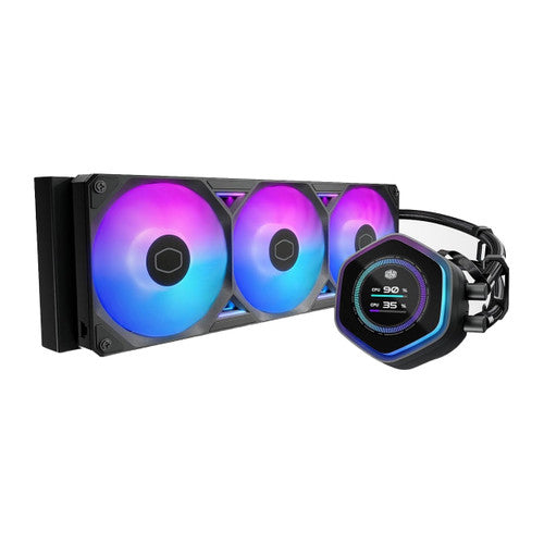 Cooler Master MLX-D36M-A25SZ-L1 Atmos II 360 LCD Panel CPU Liquid Cooler, aRGB AMD AM5|4, Intel i9 LGA 1851|1700-Black