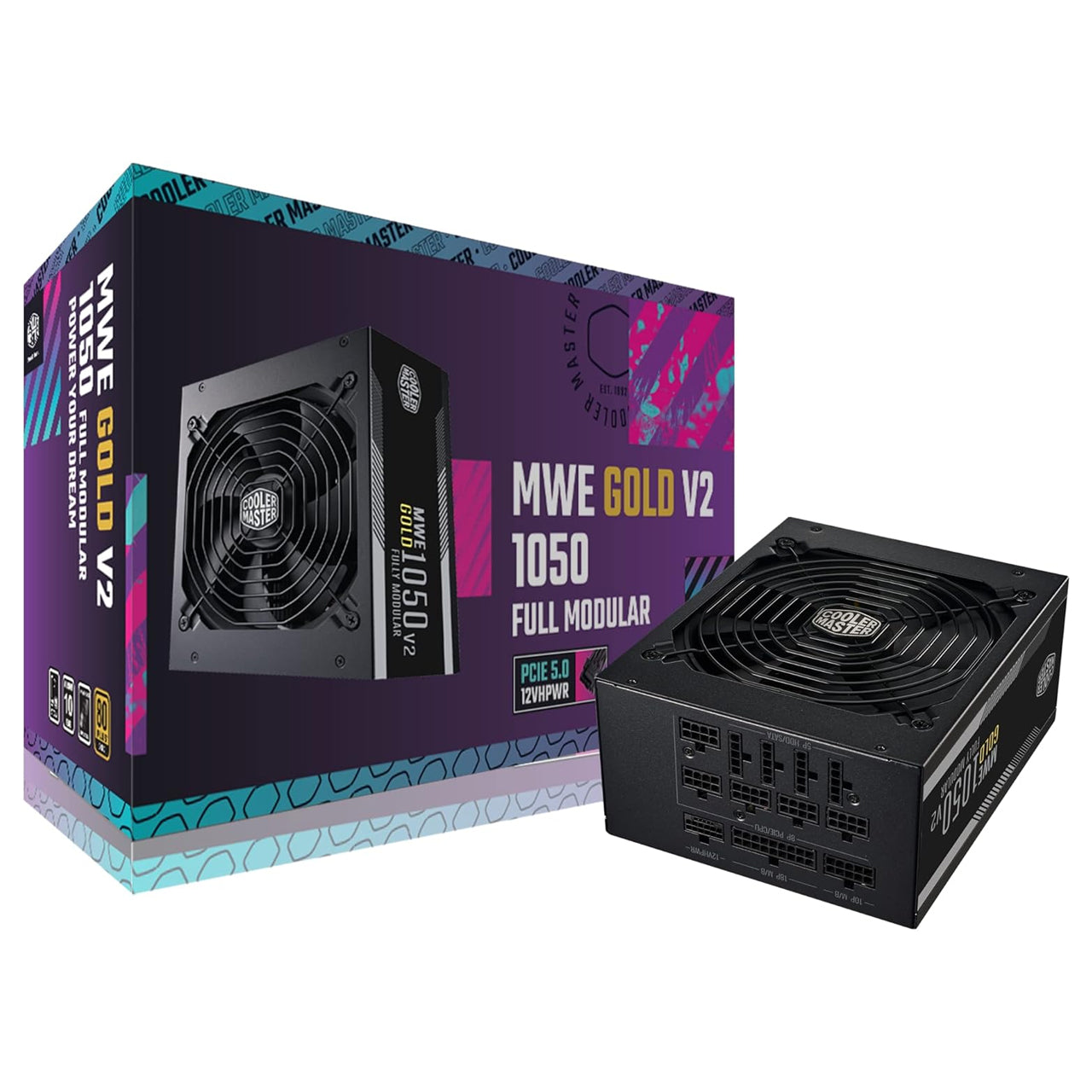 Cooler Master MWE Gold 1050 V2 ATX3.0 Fully Modular Power Supply, 1050W, 80+ Gold,140mm Fan (MPE-A501-AFCAG-3US)