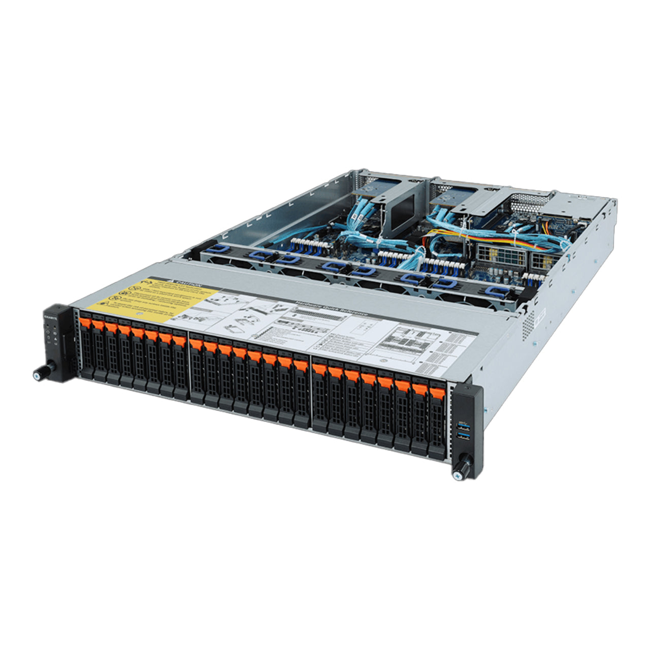 Gigabyte 2U Rack Server - AMD EPYC 7003/7002 Dual CPU, 24+2x Gen3 NVMe/SATA/SAS Bays, 2x 1Gb/s LAN ports R282-Z92 Rev. A00