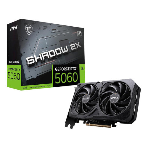 MSI RTX 5060 8G SHADOW 2X OC Graphics Card 8GB GDDR7 28-bit Extreme Performance 2535 MHz, NVIDIA Blackwell Architecture