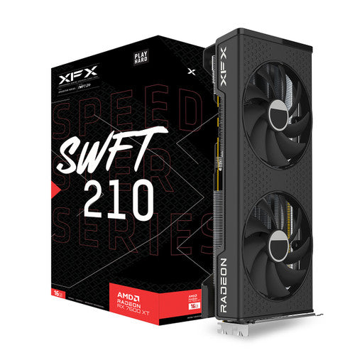 XFX SPEEDSTER SWFT210 RADEON RX 7600XT CORE Gaming Graphics Card with 16GB GDDR6 HDMI 3xDP, AMD RDNA 3 (RX-76TSWFTFP)