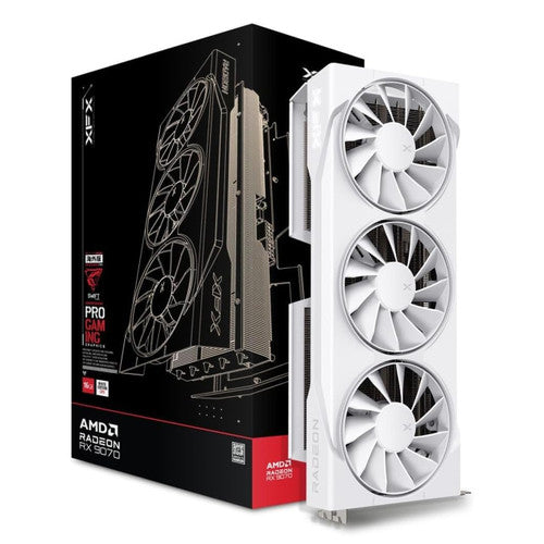 XFX Swift AMD Radeon RX 9070 OC White Triple Fan Gaming Edition with 16GB GDDR6 HDMI 3xDP, AMD RDNA 4 RX-97SWFB3W9