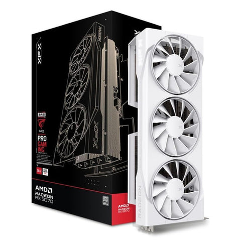XFX Swift AMD Radeon RX 9070 OC White Triple Fan Gaming Edition with 16GB GDDR6 HDMI 3xDP, AMD RDNA 4 RX-97SWFB3W9