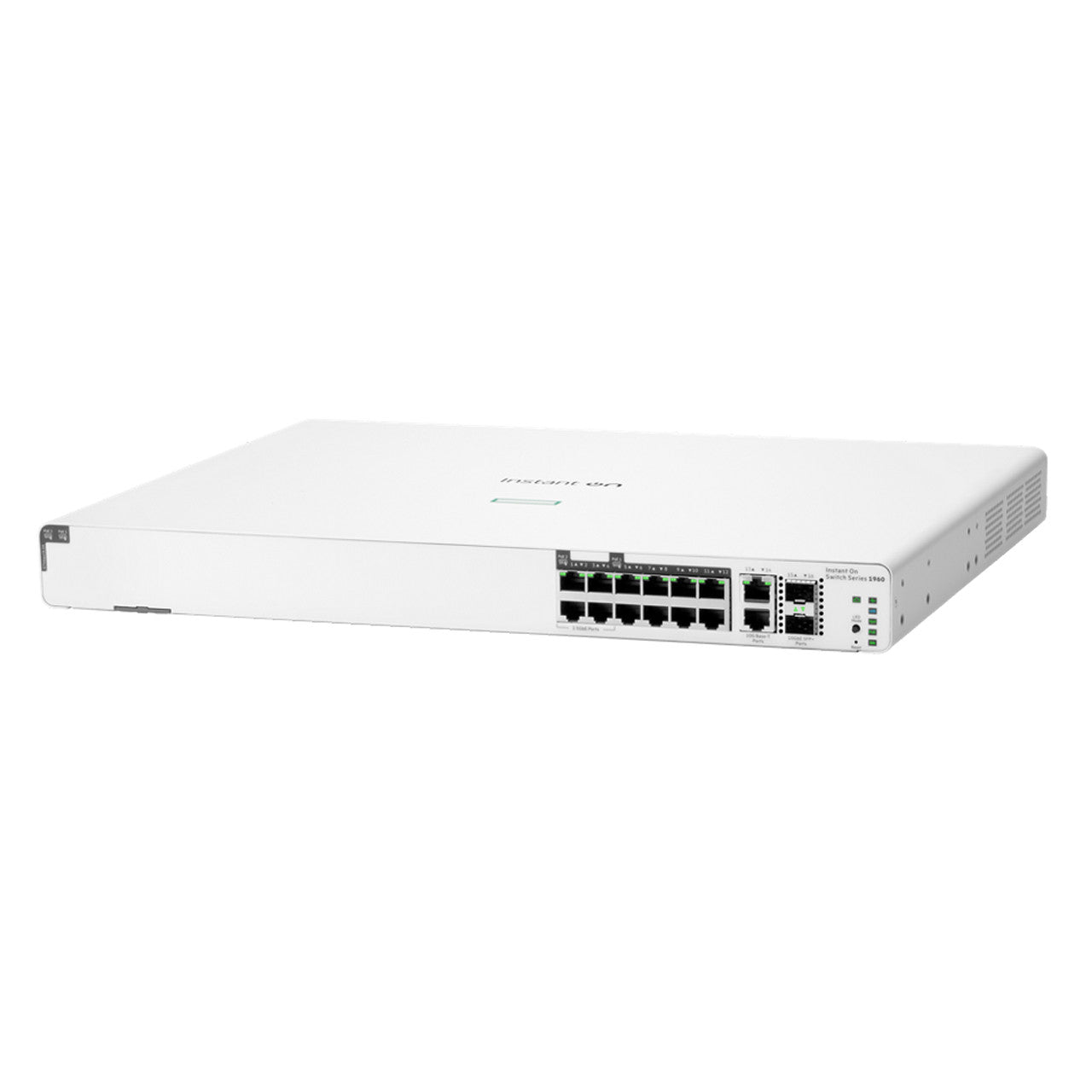 HPE S0F35A#ABA Networking Instant On Switch Series 1960 12-Port | 8G 4p 2.5G 2XGT 2SFP+ PoE 480W | Stackable | US Cord
