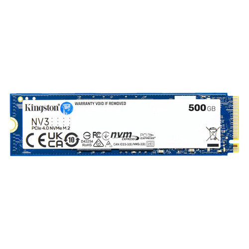 Kingston SNV3S/500G NV3 500GB M.2 2280 NVMe SSD PCIe 4.0 Gen 4x4 Up to 5000 MB/s