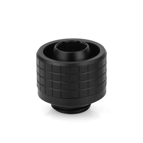 Thermal Grizzly TG-DM-FIT-0002 DeltaMate HT16 Hard-Tube Water Cooling Fitting – G1/4'' Thread, CNC-Machined Brass Matte-Black, Knurled Compression Ring for 16 mm OD Hard Tubing