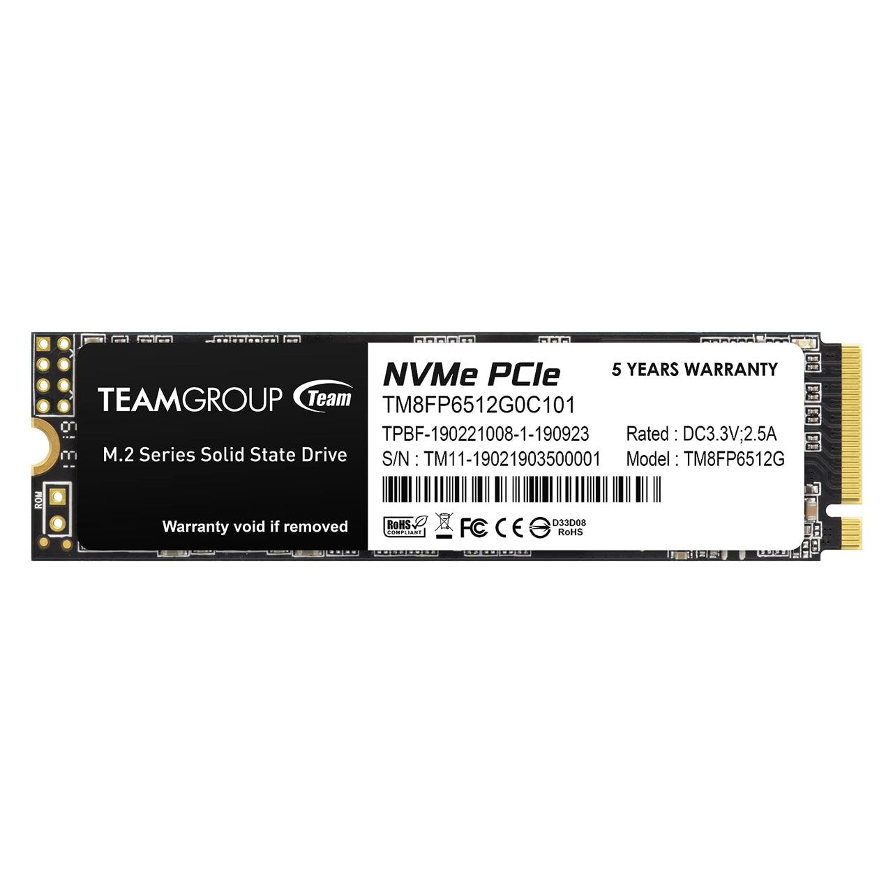 TEAMGROUP MP33 512GB SLC Cache 3D NAND TLC NVMe 1.3 PCIe Gen3x4 M.2 2280 Internal Solid State Drive SSD TM8FP6512G0C101