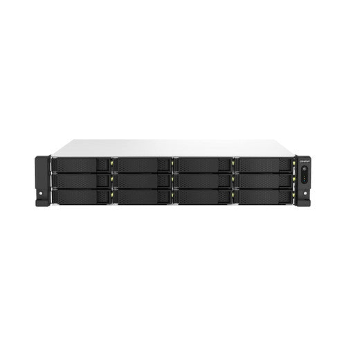 QNAP 2U 12-bay NAS/iSCSI IP-SAN, Intel Celeron 4C/4T, 8GB RAM On-Board, 2.5GbE LAN, Redundant PSU TS-1264U-RP-8G-US