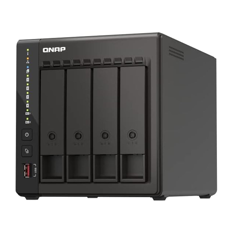 QNAP TS-453E-8G-US 4-Bay NAS Intel Celeron 4-Core J6412, onboard 8GB RAM, 2 x 2.5GbE,2 x M.2 PCIe Gen 3 Slots