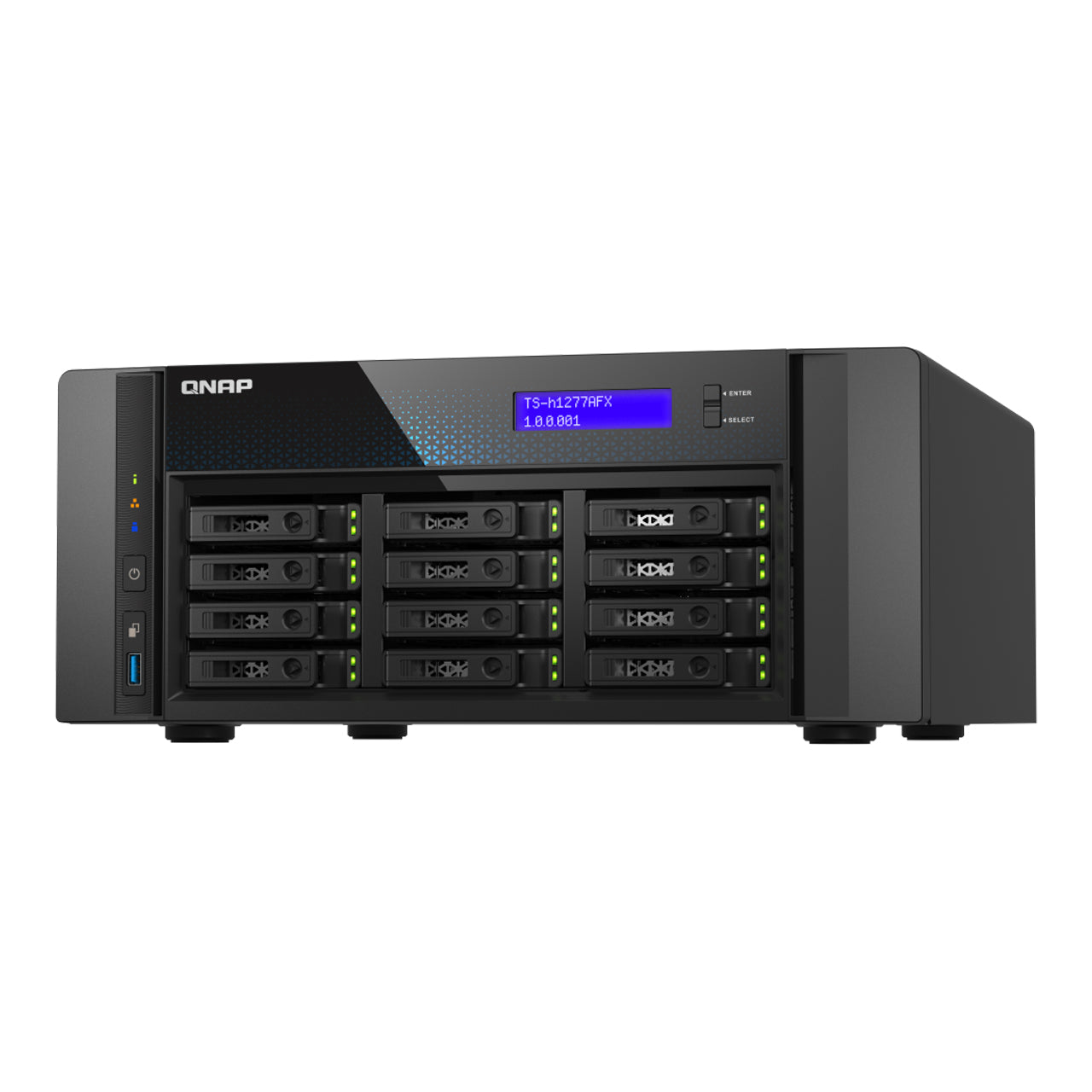 QNAP TS-H1277AFX-R7-32G-US 12-Bay all-flash desktop NAS, AMD Ryzen 7 9000 series 8C16T processor, 32GB DDR5, 10GBase-T