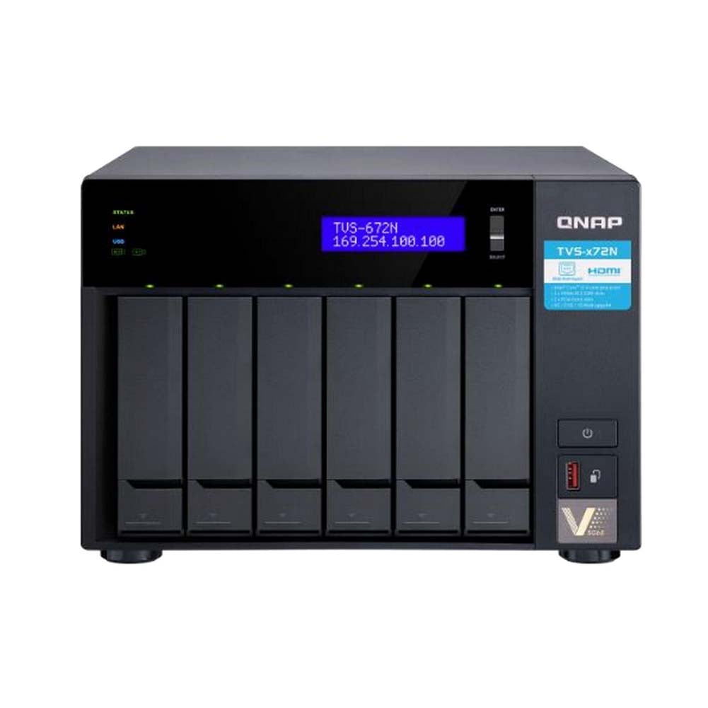 Qnap TVS-672N-i3-4G High Performance 6 bay NAS/iSCSI IP-SAN Network Storage