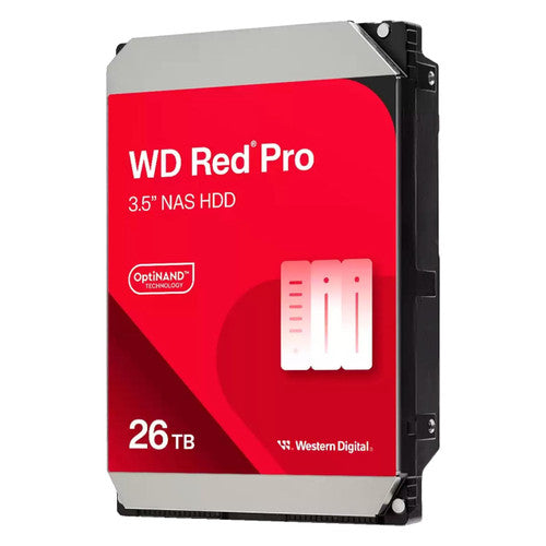 WD WD260KFGX 26TB Red Pro NAS Internal Hard Drive HDD - 7200 RPM, SATA 6 Gb/s, CMR, 512 MB Cache, 3.5"