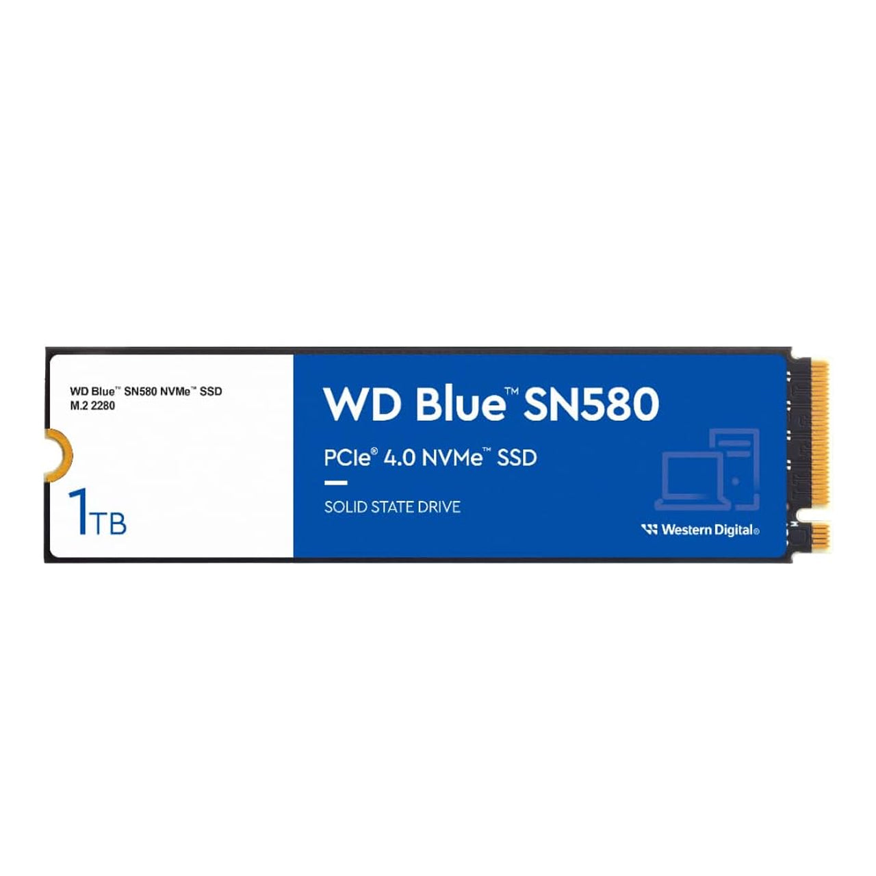 WD 1TB WD Blue SN580 NVMe Internal Solid State Drive SSD - Gen4 x4 PCIe 16Gb/s, M.2 2280, Up to 4,150 MB/s (WDS100T3B0E)
