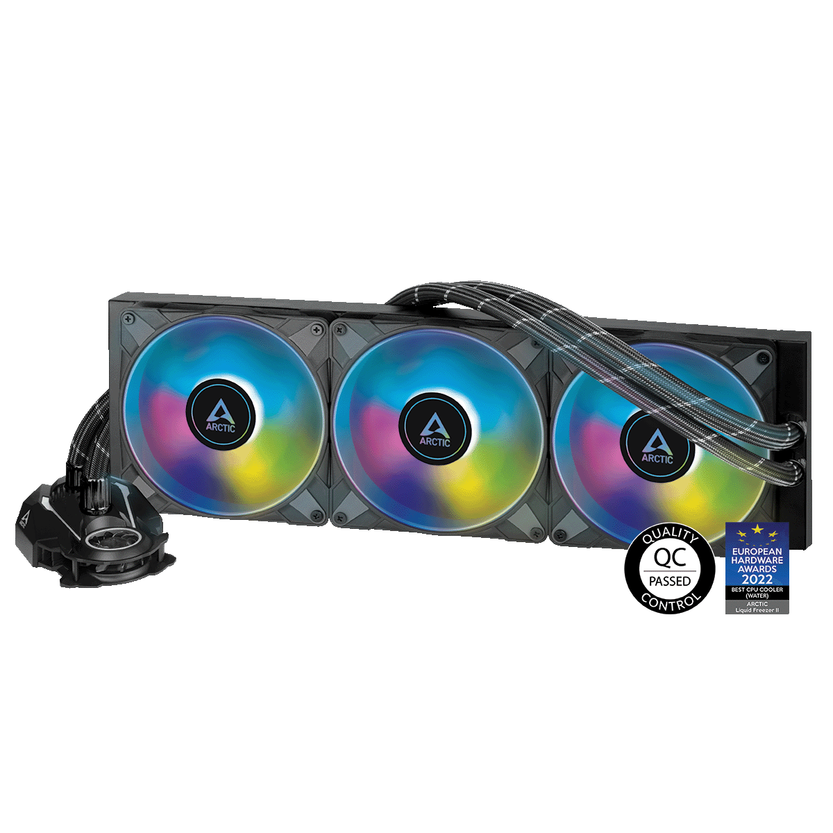 ARCTIC ACFRE00109A Liquid Freezer II 420 A-RGB Multi-Compatible All-in-one CPU AIO Water Cooler, LGA1700 compatible - Black (OEM)