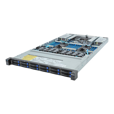 Gigabyte 1U Rack Server Barebone - 4th/5th Gen Intel Xeon Scalable, Dual Processor, 12x STA/SAS Bays (R183-S92 rev. AAV3)