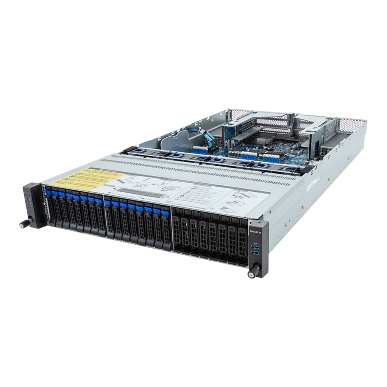 Gigabyte 2U Rack Server Barebone - AMD EPYC 9004, Dual CPU, 3x M.2, 24x DIMM Slots, 16x SATA/SAS Bays (R283-Z92 rev. AAD1)